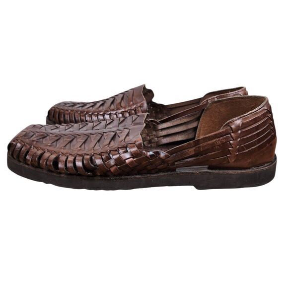 Sunsteps Fisherman Huarache Sandals Men's Sz 10 Brown Hand Woven Weave - Picture 6 of 11